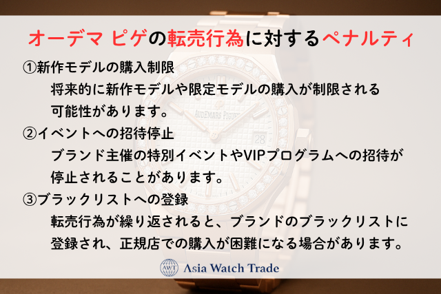 オーデマ ピゲの転売行為に対するペナルティ