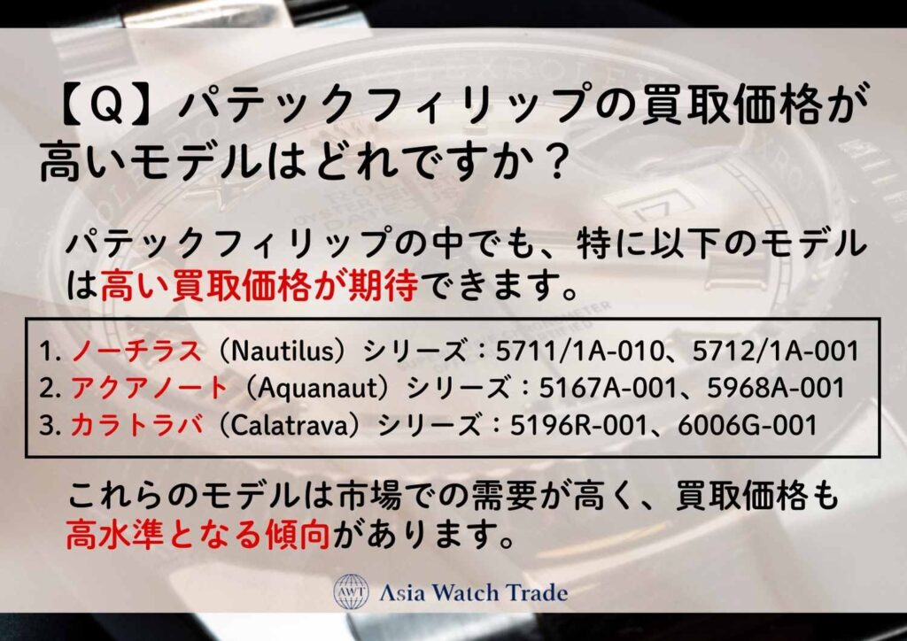 【Ｑ】パテックフィリップの買取価格が高いモデルはどれですか？