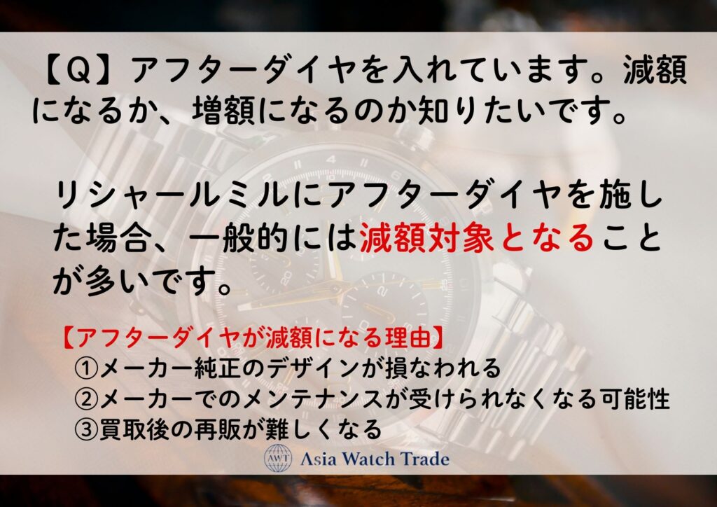 【Ｑ】アフターダイヤを入れています。減額になるか、増額になるのか知りたいです。