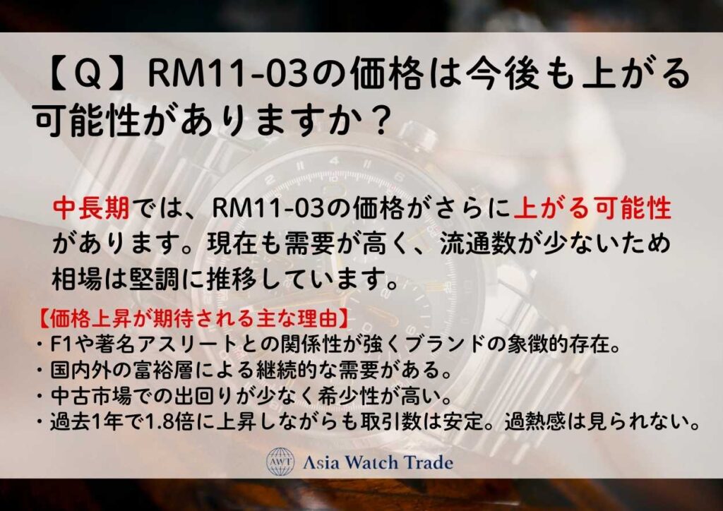 【Q】RM11-03の価格は今後も上がる可能性がありますか?