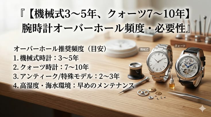 【機械式3〜5年、クォーツ7〜10年】腕時計オーバーホールの頻度・必要性