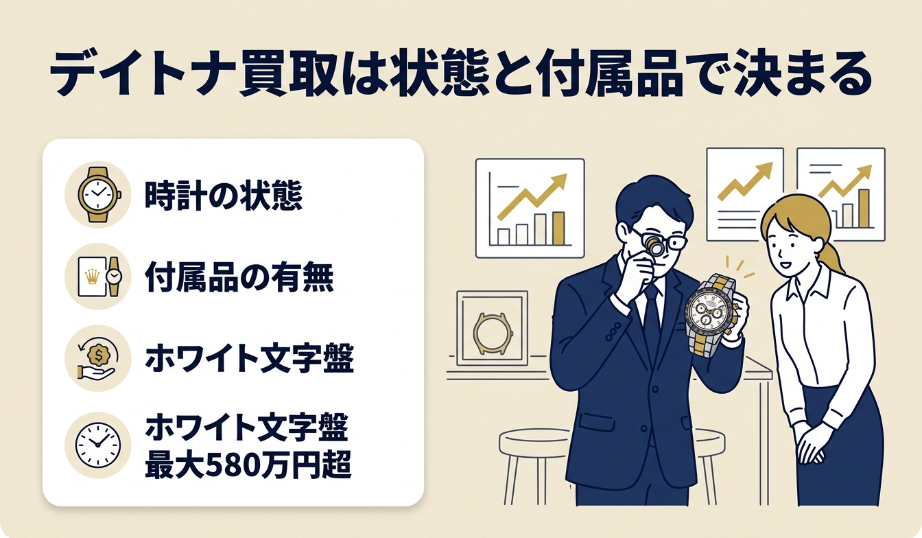 デイトナ買取は状態と付属品で決まる